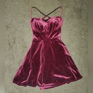 Elegant Burgundy Velvet Dress